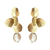 Océane Gold Petal Drop Earrings