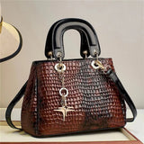 Big Tote Leather Animal Embossed Handbag