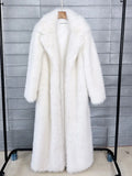 Solid Cozy Long Fluffy Faux Fur Coat