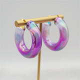 Carly Gradient Colored Resin Chunky Hoop Earrings