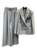 3 Piece Jersey Double Breasted Pant Suit
