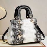 Big Tote Leather Animal Embossed Handbag