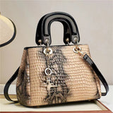 Big Tote Leather Animal Embossed Handbag