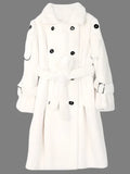 Long Warm Thick Soft Fluffy Faux Fur Trench Coat