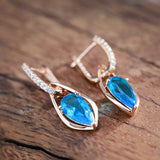 Romilly Natural Blue Zircon Drop Earrings