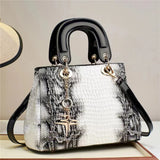 Big Tote Leather Animal Embossed Handbag