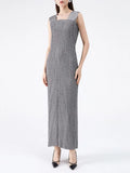 Asymmetrical Belted  Sleeveless Backless Shawl Dress