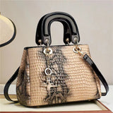 Big Tote Leather Animal Embossed Handbag