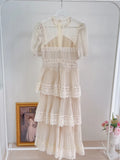 3 Tiered Short Sleeved Lace Dress