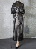 Maxi Soft Faux Leather Trench Coat