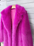 Solid Cozy Long Fluffy Faux Fur Coat