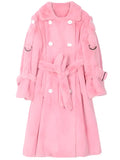 Long Warm Thick Soft Fluffy Faux Fur Trench Coat