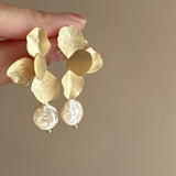 Océane Gold Petal Drop Earrings