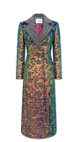 Multi-Colored Sequined Beading Trench Coat