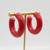 Carly Gradient Colored Resin Chunky Hoop Earrings