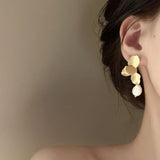 Océane Gold Petal Drop Earrings