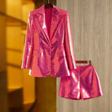 Iridescent Fuchsia 2 piece Short Suit Set