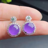 Georgina Inlaid Violet Egg Earrings