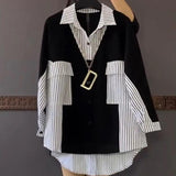 Andrea Striped Patchwork Shirt