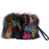 Valentia Natural Fox Fur Clutch Bag