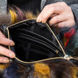 Valentia Natural Fox Fur Clutch Bag