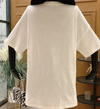 Neploe Symmetrical Mesh Patchwork Fake 2 Pcs T Shirt