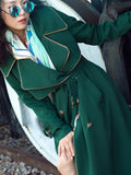 Lia Mid-length Green Trench Coat